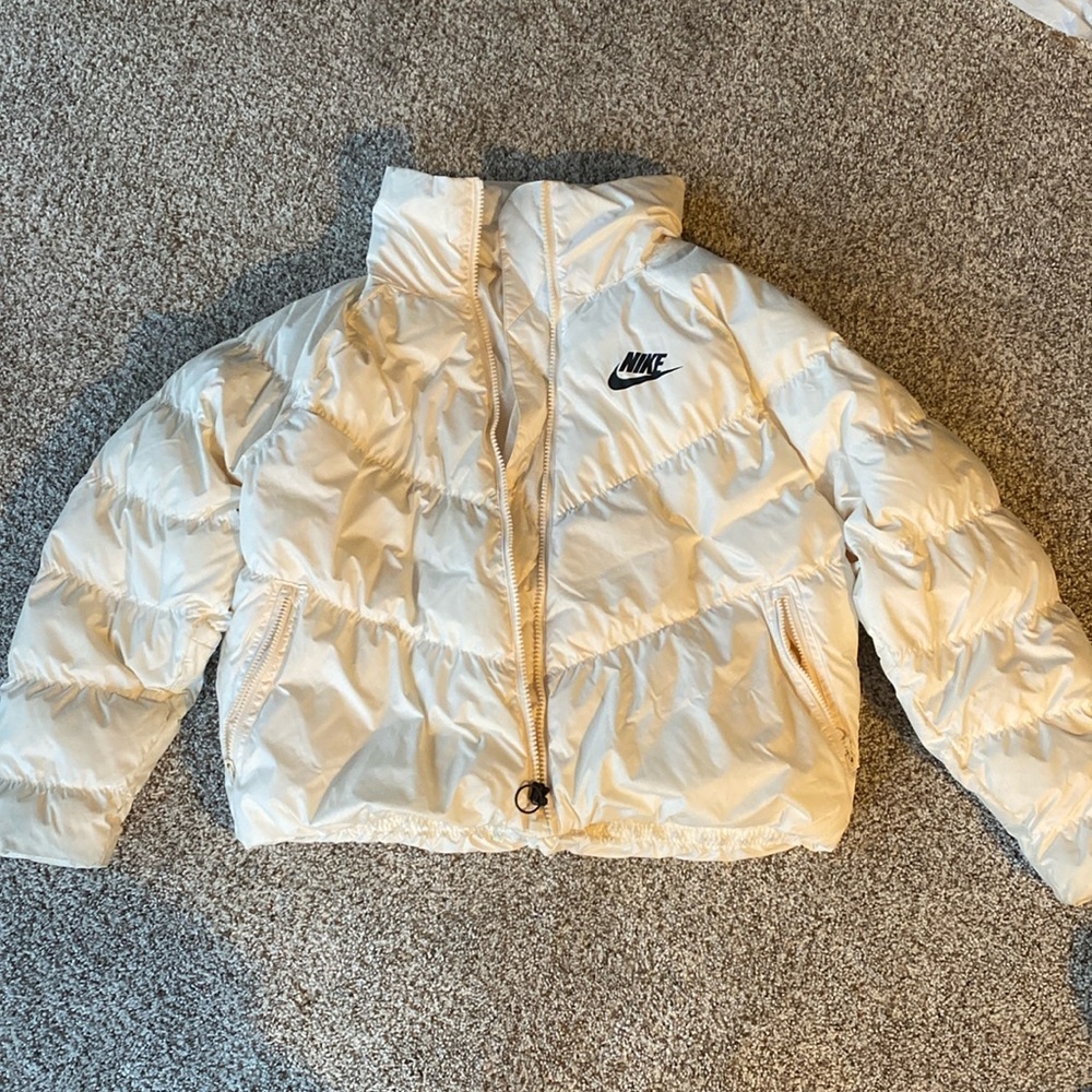 White Nike puffer jacket